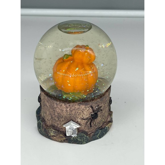 Pre-owned Greenbrier Small Halloween Glitter Water Globe Pumpkins EUC - Picture 2 of 8